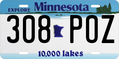 MN license plate 308POZ