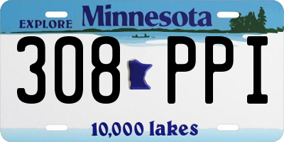 MN license plate 308PPI