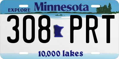 MN license plate 308PRT