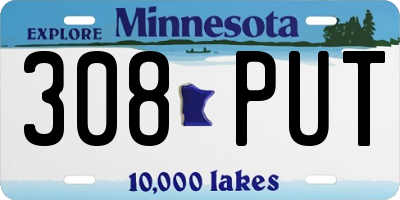 MN license plate 308PUT