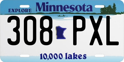 MN license plate 308PXL
