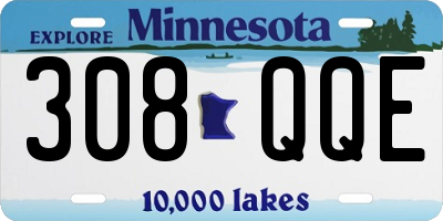 MN license plate 308QQE