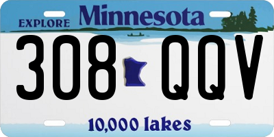 MN license plate 308QQV