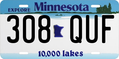 MN license plate 308QUF