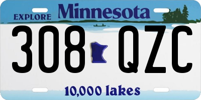 MN license plate 308QZC