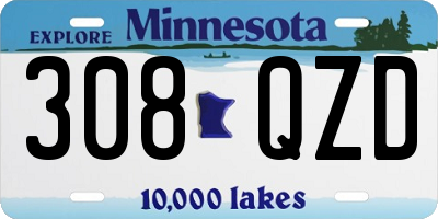 MN license plate 308QZD
