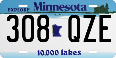 MN license plate 308QZE