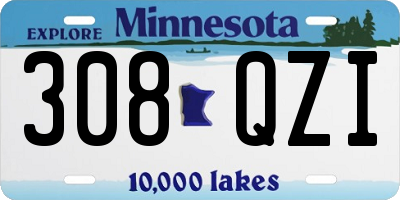 MN license plate 308QZI
