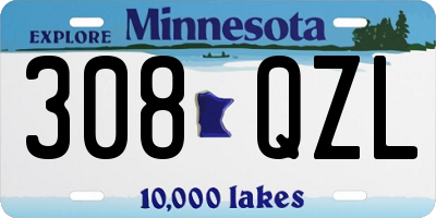 MN license plate 308QZL