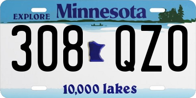 MN license plate 308QZO