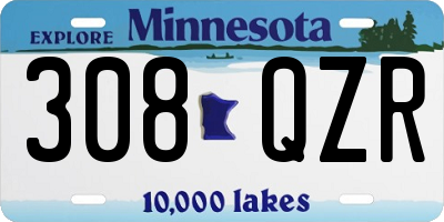 MN license plate 308QZR