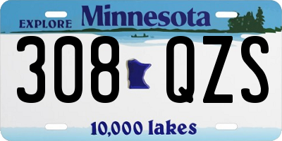 MN license plate 308QZS