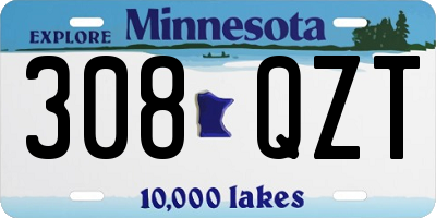 MN license plate 308QZT
