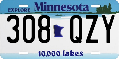 MN license plate 308QZY