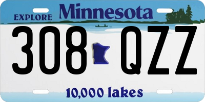 MN license plate 308QZZ