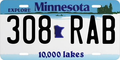MN license plate 308RAB