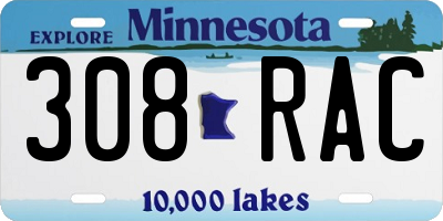 MN license plate 308RAC