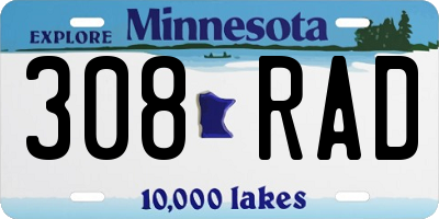 MN license plate 308RAD