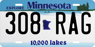 MN license plate 308RAG