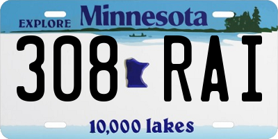 MN license plate 308RAI