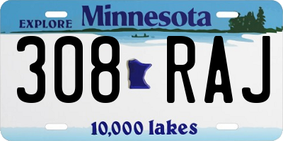 MN license plate 308RAJ
