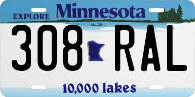MN license plate 308RAL
