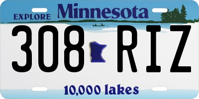 MN license plate 308RIZ
