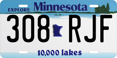 MN license plate 308RJF