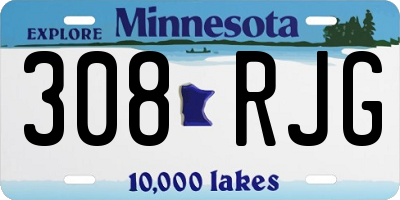 MN license plate 308RJG