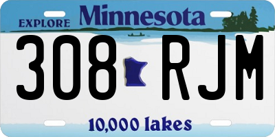 MN license plate 308RJM