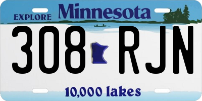 MN license plate 308RJN