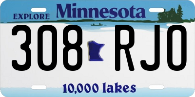MN license plate 308RJO