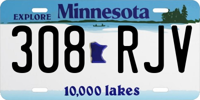 MN license plate 308RJV