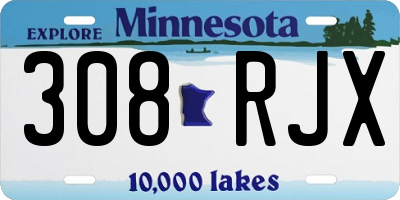 MN license plate 308RJX