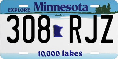 MN license plate 308RJZ