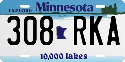 MN license plate 308RKA