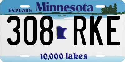 MN license plate 308RKE