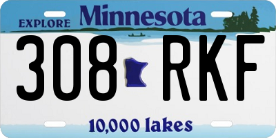 MN license plate 308RKF