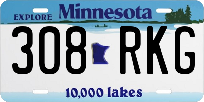 MN license plate 308RKG
