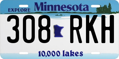 MN license plate 308RKH