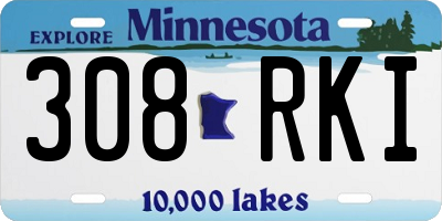 MN license plate 308RKI