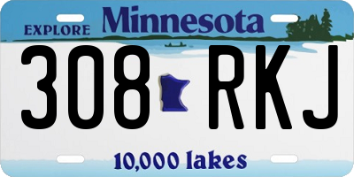 MN license plate 308RKJ