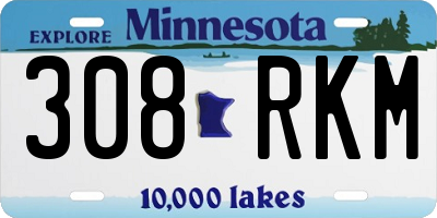 MN license plate 308RKM