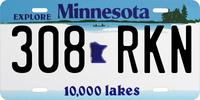 MN license plate 308RKN