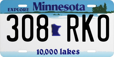 MN license plate 308RKO