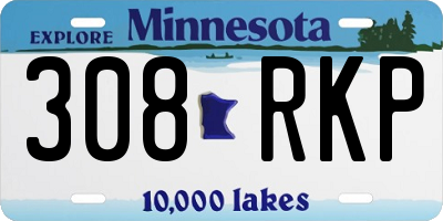 MN license plate 308RKP