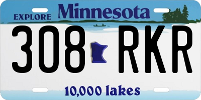 MN license plate 308RKR