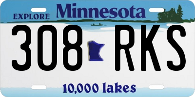 MN license plate 308RKS