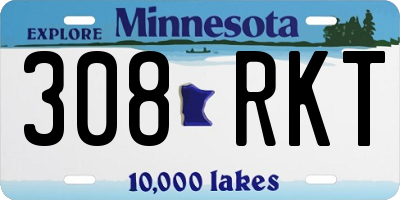MN license plate 308RKT