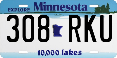MN license plate 308RKU